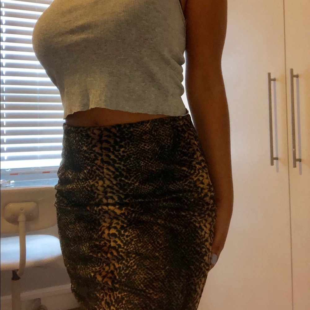 Velvet Cheetah Print Mini Skirt